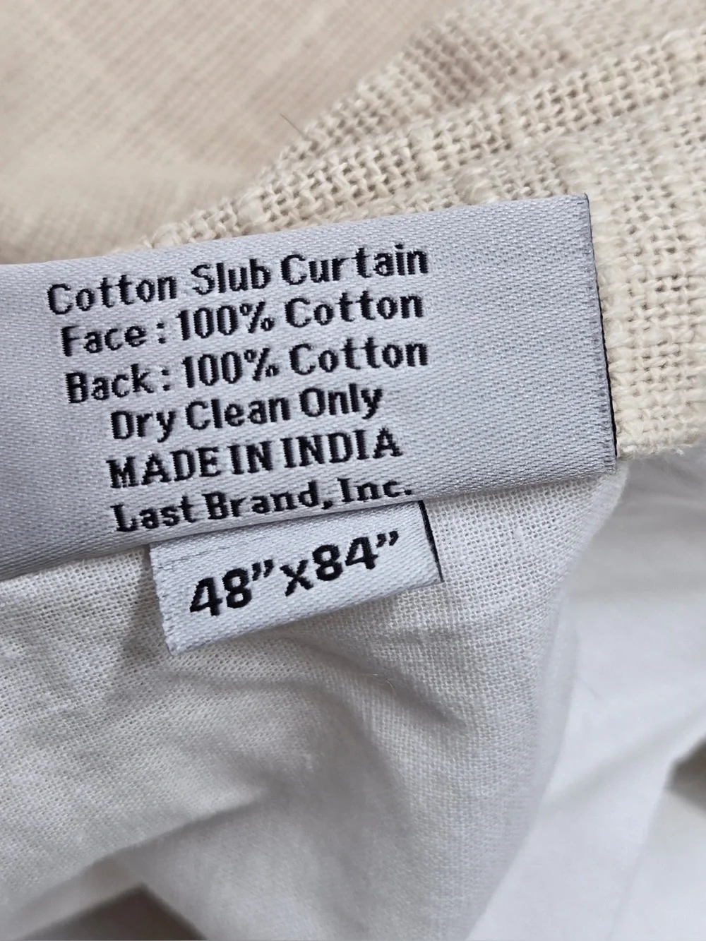 NWT QUINCE Set Of 2 48x84 Cotton Slub Curtains Natural 0720
